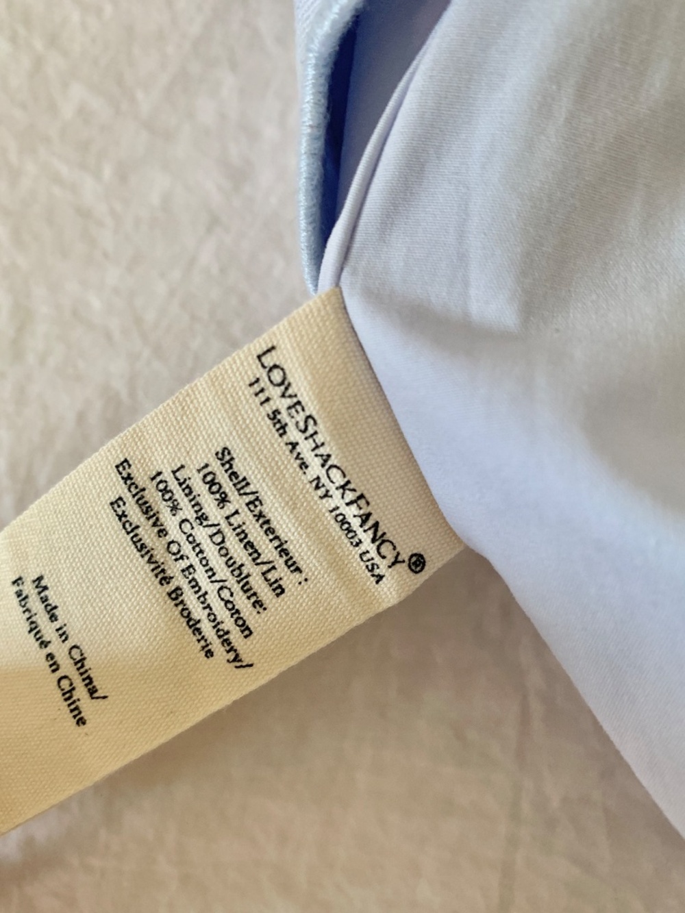Love Shack Fancy Sydow Mini Linen Dress Blue 4 NWT - Picture 6 of 7